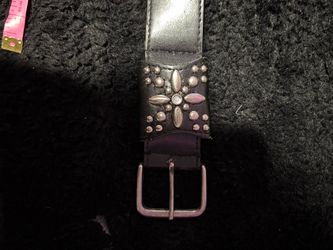 Black studded and rhinestone, silver accent belt