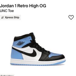 Jordan 1 Retro High OG UNC Toe Size 11.5M