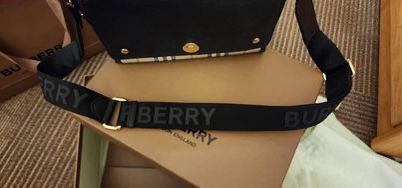 Burberry Vintage Check And Leather Note Crossbody Bag