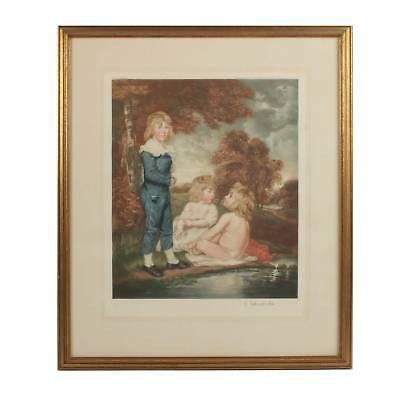 Enchanting Antique L. Edwards Signed, Framed Chromolithograph