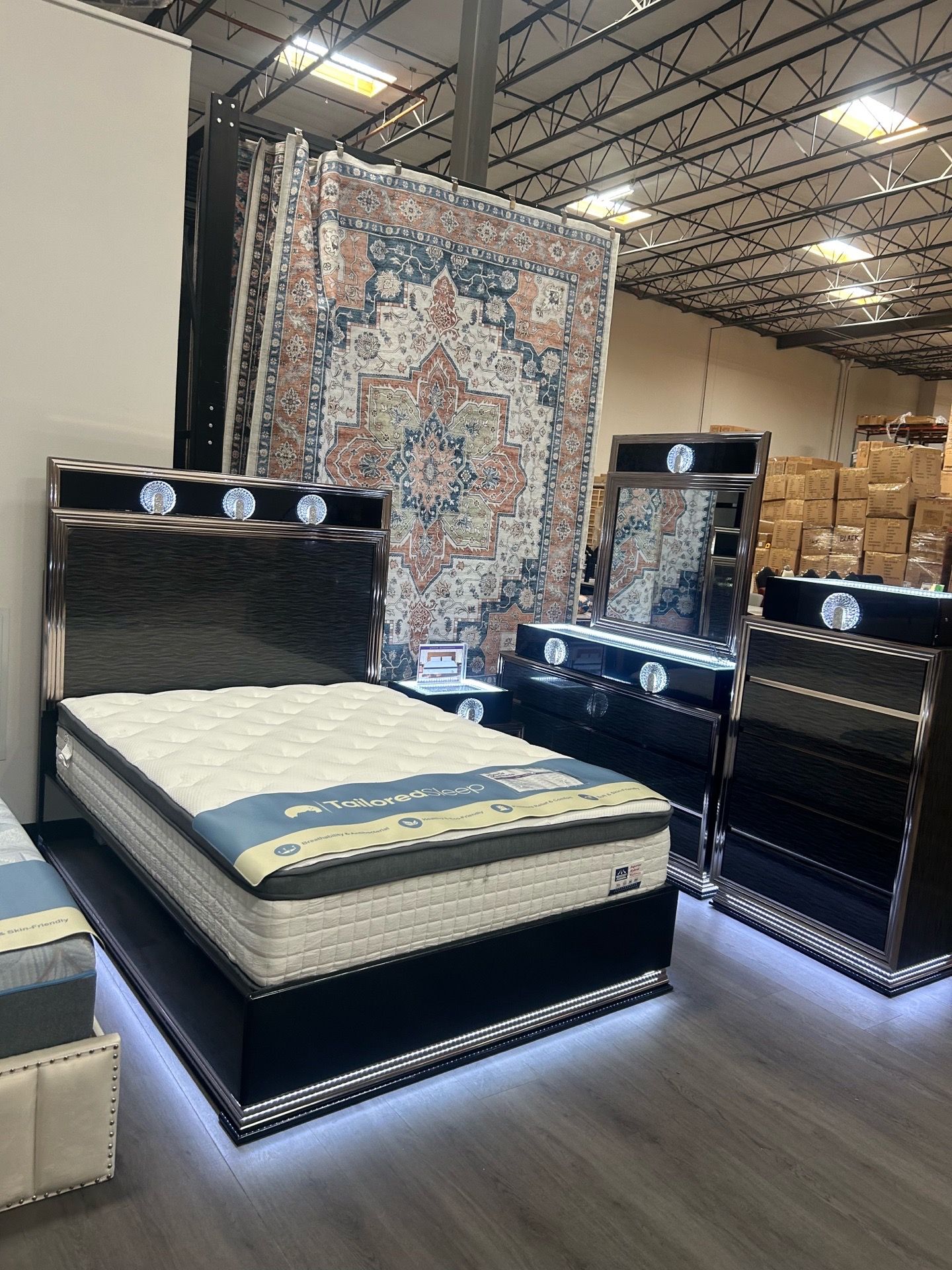Brand new super elegant LED DIAMOND DESIGN Queen Bed Set