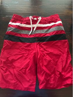 NWOT Boys Cherokee Red Striped Swim Shorts size 12-14