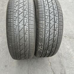 2. Tires.  265. 60 18.  Firestone 