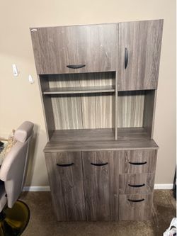 Microwave/storage cabinet grey