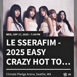 Le Sserafim Tickets, Seattle !! 17 Sept 2025