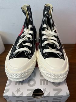 DS Comme des Garcons PLAY x Converse Chuck Taylor Hi Black Men’s size 5 = Women’s size 7