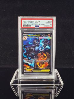 2025 POKEMON PFL EN-PHANTASMAL FLAMES SPECIAL ILLUSTRATION RARE #125 MEGA CHARIZARD X EX PSA 10