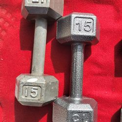 SET OF 15LB HEXHEAD DUMBBELLS
 TOTAL 30LB
11525 S HALSTED dunkin donuts
30$   CASH ONLY  AS IS