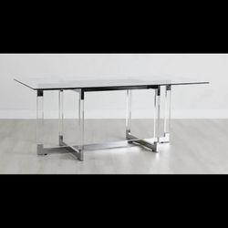 Modern Glass Coffee Table Set w/ Matching End Tables – Chrome Base - Excellent Condition 