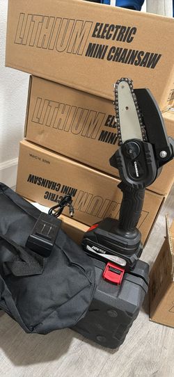 6-inch mini handheld lithium battery chainsaw (black-4inch+1*battery)