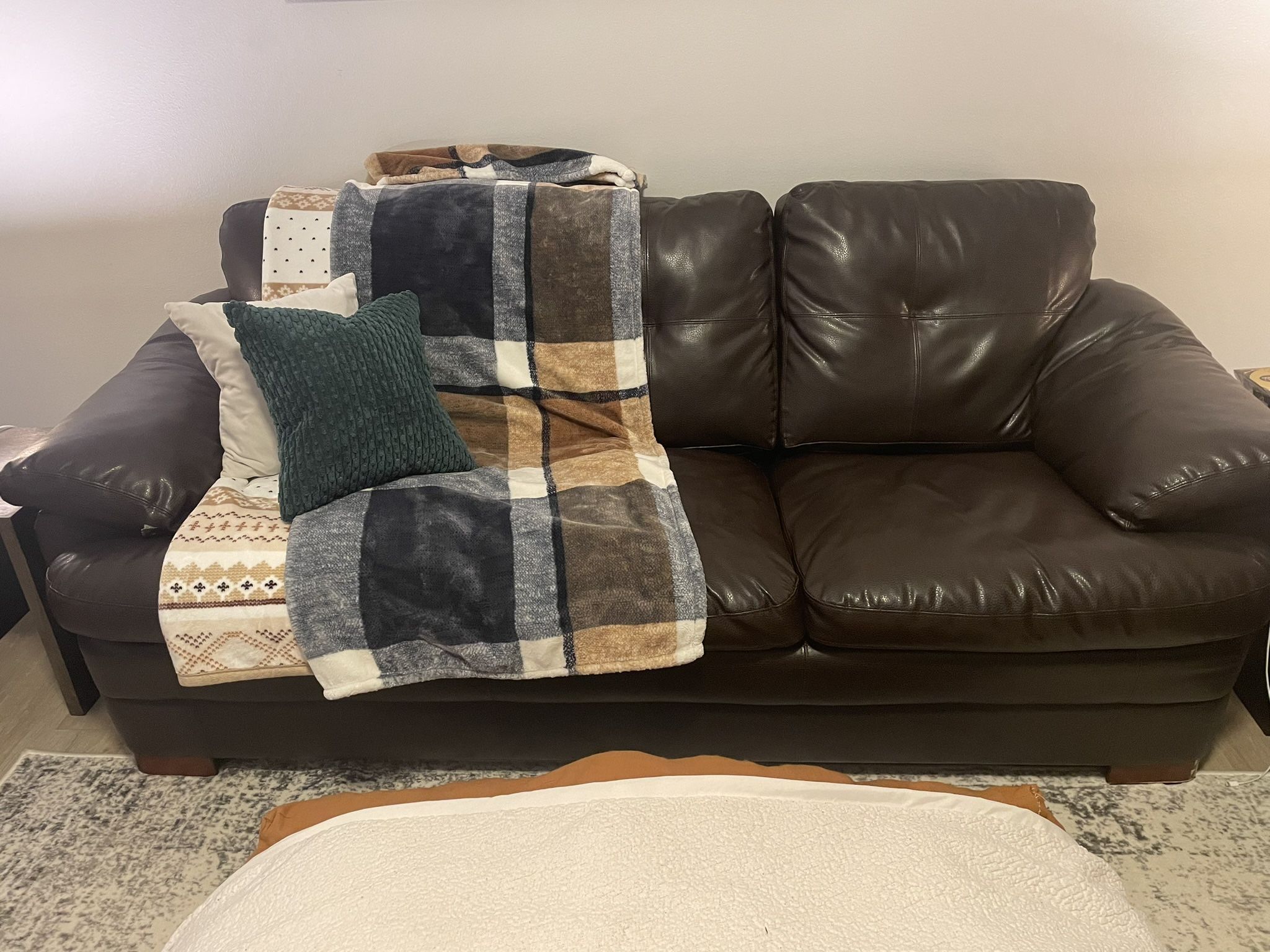 Leather Couch, Love Seat, & Chair