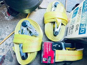 3.  27ft x 2” heavy duty ratchet tie downs