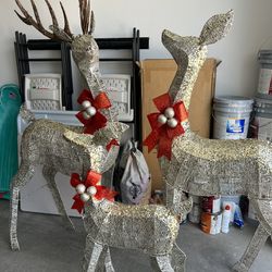 3 Piece Christmas Deer Light Display Set