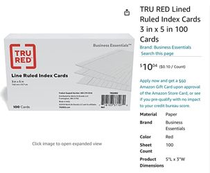 Tru Red Line Ruled Index Cards (400pcs Total) Set Of 4