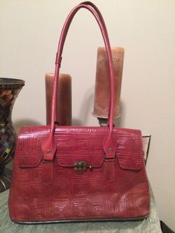 Burnt Red Vintage all leather Handbag
