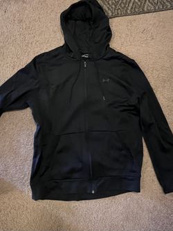 Mens Black Under Armor Front Zip-up Hoodie. XL