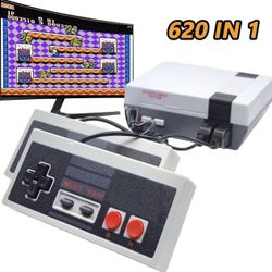 Retro Game Console, AV Classic Mini Video Game Consoles Built-in with 620 Games Dual Players Mode Console with 2 Controllers Handheld Games for Kids &