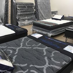 MATTRESS OVERSTOCK CLEARANCE! BRAND NEW QUEEN MATTRESS SETS $129 AND UP! 12 MODELS UNDER $449! $39 TAKE IT HOME! 