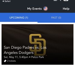 2 Padres Vs Dodgers Tickets 