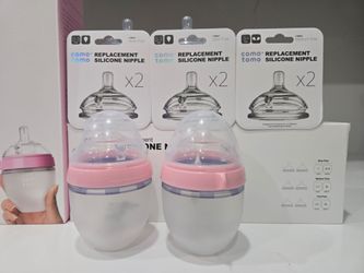 Comotomo Baby Bottle Double Pack, Pink, 5oz