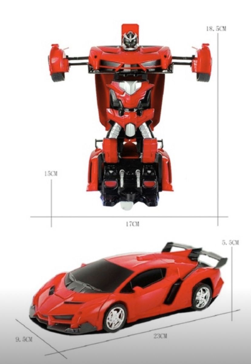 Boys Red Sports Car Lambo Transformer toy with remote control robot birthday hot wheels Christmas