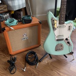 Squier Vintage Modified Jaguar Guitar + Orange Crush Amp Bundle