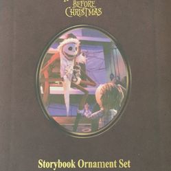 Disney Nightmare Before Christmas Storybook Ornament Set~Tim Burton~ NIB