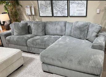 Gray comfy modern sectional sofa couch