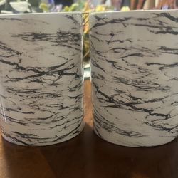 Pair of Marble style vases . Read Description 1st
