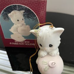 Precious Moments Cat Holiday Ornament