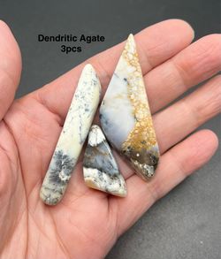 Dendritic Agate Polished Stone from Mexico 3pcs 32.3g Total