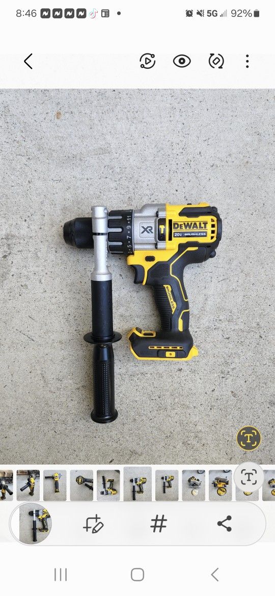 Dewalt 20v Power Detect Hammer Drill Brushless XR 3 Speed Brand New Tool Only 