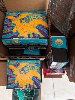 Empty Pokemon ETB, Booster Bundle, UPC, Boxes