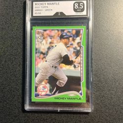 Mickey Mantle 2021 Topps Green Border- Numbered- Graded 8.5
