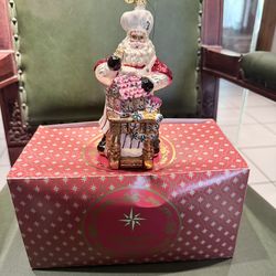Christopher Radko Masterpiece in the Making Santa Glass Christmas Ornament