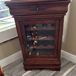 Solid Wood Wine Rack With Granite Top For Sale!