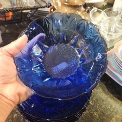 6 Vintage Royal Shapire  Blue Bowl 