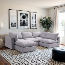 FREE DELIVERY New In Box Modular Cloud Sectional Couch 5 Piece Gray Grey Sofa