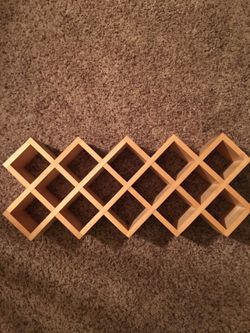 Unique wood free standing or wall hanging! Each square is about 2 inches deep