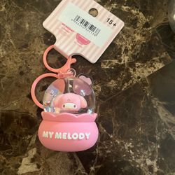 my melody snow globe keychain