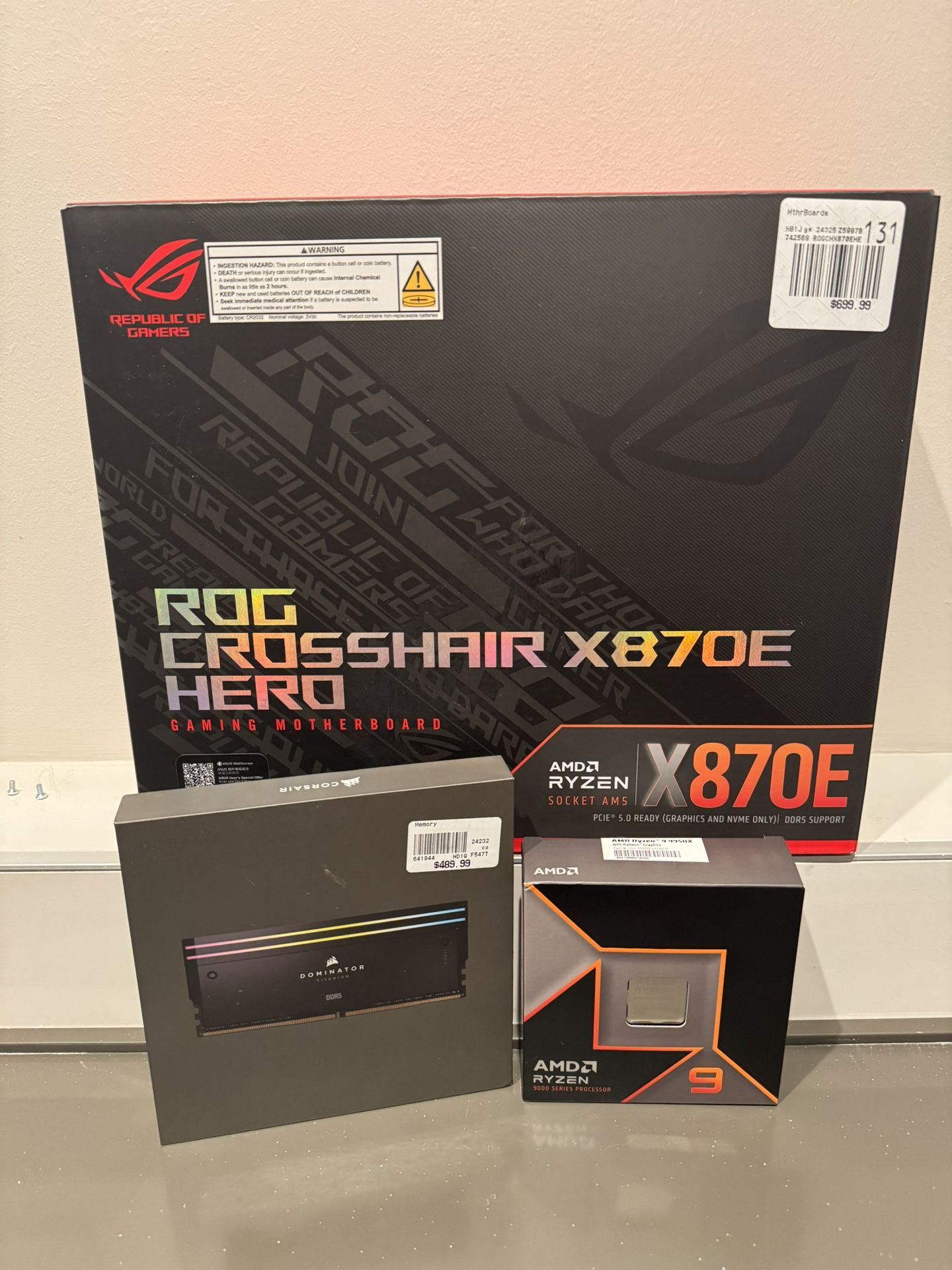 AMD 9950x + ROG CROSSHAIR HERO x870E + 96gb DDR5 Dominator Titanium
