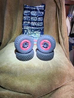 RC Truck Tires with Beadlock Wheels – Set of 4