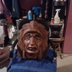 Hand Carved Native American Warrior