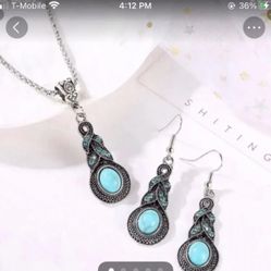 Tibetan Turquoise Jewelry Set