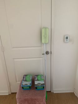 Swiffer heavy duty wet clothes one new box + other opened box and mop free