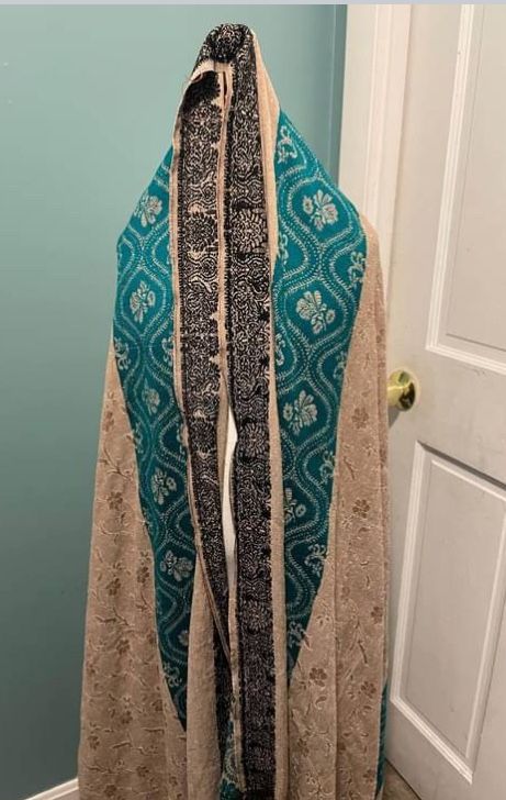 Green and Beige Winter Scarfs / Shawl