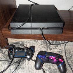 PS4 With 2 Aftermarket Controllers 
