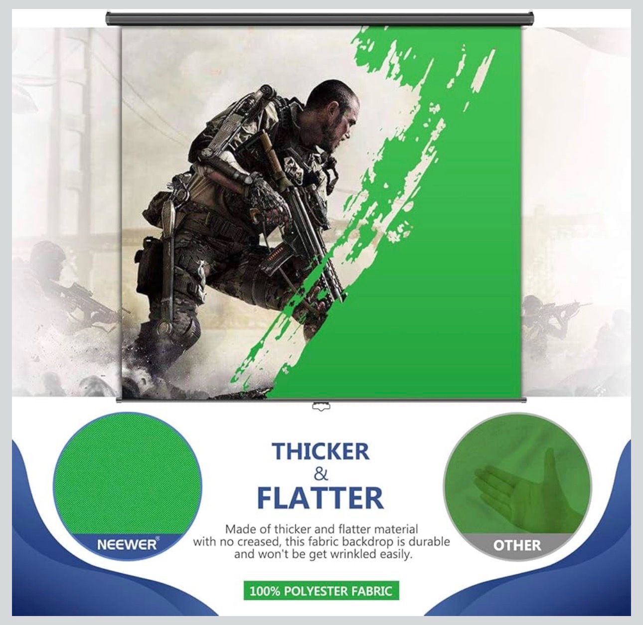 NEVER USED! NEEEWER Retractable Green Screen 74x78.7 inch