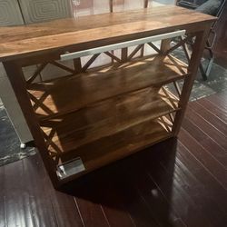 Wooden shelves storage