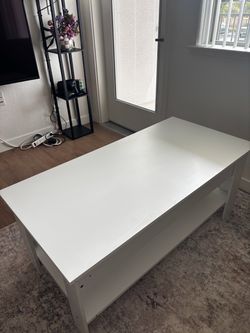 white coffee table